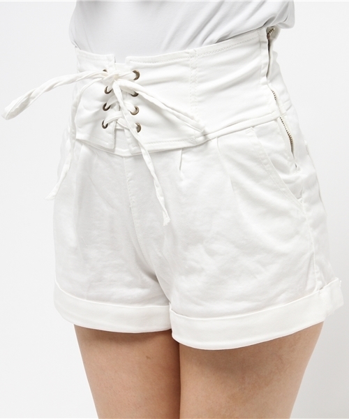 WEGO(ウィゴー)の「WEGO/レースアップショートパンツ(その他パンツ・レディース・ホワイト/インディゴブルー/ライトインディゴブルー・FREE)」の7枚目の写真