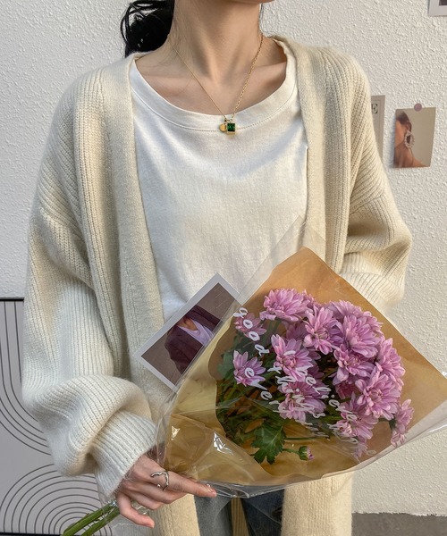 MAISON DE THERESE(メゾン ド テレーズ)の「ゆったりロングノーカラーカーディガン(カーディガン/ボレロ・レディース・アイボリー/グレー/ベージュ/ネイビー/ブルー系・FREE)」の19枚目の写真