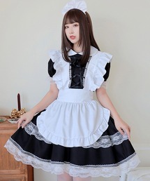 OSYAREVO | コスプレ レース×フリル メイド服 レディース ホワイトデー 記念日(コスチューム/パーティーグッズ)
