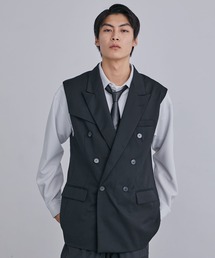 UNITED TOKYO | Twアシメフラシセミロングジレ(セットアップ)