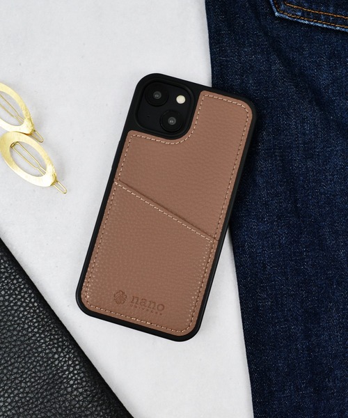 NANO universe（ナノユニバース）の「iPhone14 iPhone14Pro iPhone13 iPhoneSE カード収納付き 背面ケース ナノユニバース スマホケース [シンプルロゴ背面]（スマホケース/カバー・レディース・グレー/ブラック/ブラウン/ベージュ・O/N/A）」の7枚目の写真
