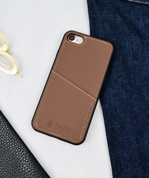 NANO universe（ナノユニバース）の「iPhone14 iPhone14Pro iPhone13 iPhoneSE カード収納付き 背面ケース ナノユニバース スマホケース [シンプルロゴ背面]（スマホケース/カバー・レディース・グレー/ブラック/ブラウン/ベージュ・O/N/A）」の12枚目の写真