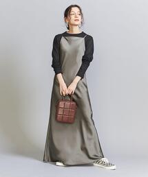 BEAUTY&YOUTH UNITED ARROWS | ポリエステルサテン バイアス キャミワンピース -ウォッシャブル-(ワンピース)