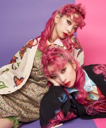 ANNA SUI jouetie バタフライジャガードニットカーデ