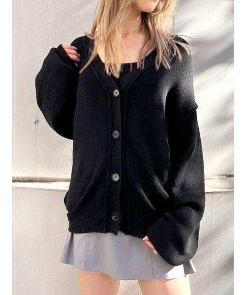 EMODA(エモダ)の「オーバーサイズルーズカーディガン(カーディガン/ボレロ・レディース・アイボリー/ブラック/ピンク/グリーン/ブルー・FREE)」の20枚目の写真