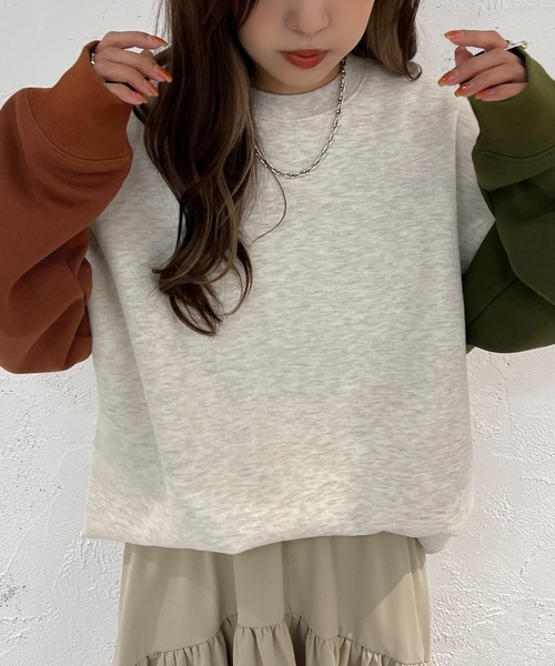 apres jour mignon(アプレジュールミニョン)の「袖配色スウェット【ZOZOTOWN限定アイテム】(スウェット・レディース・ベージュ系その他/ナチュラル/アイボリー・X-LARGE/フリー)」の17枚目の写真