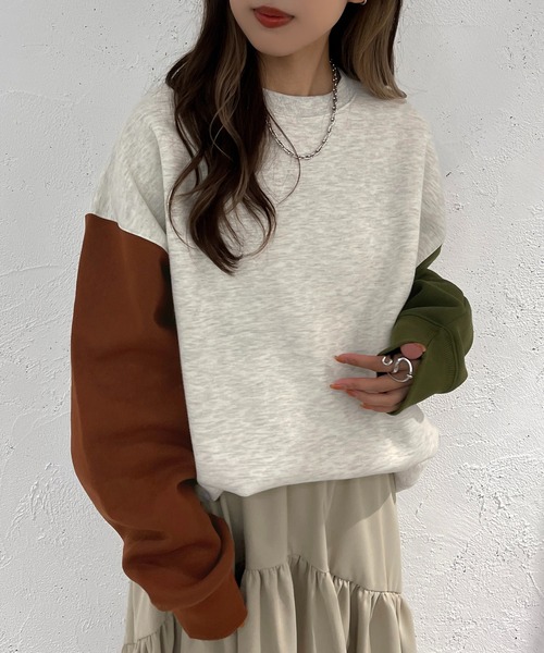 apres jour mignon(アプレジュールミニョン)の「袖配色スウェット【ZOZOTOWN限定アイテム】(スウェット・レディース・ベージュ系その他/ナチュラル/アイボリー・X-LARGE/フリー)」の19枚目の写真