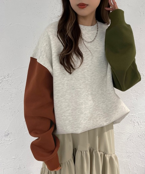 apres jour mignon(アプレジュールミニョン)の「袖配色スウェット【ZOZOTOWN限定アイテム】(スウェット・レディース・ベージュ系その他/ナチュラル/アイボリー・X-LARGE/フリー)」の18枚目の写真