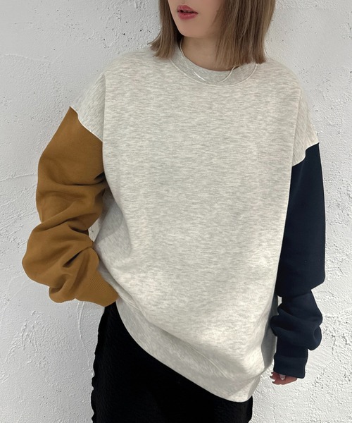 apres jour mignon(アプレジュールミニョン)の「袖配色スウェット【ZOZOTOWN限定アイテム】(スウェット・レディース・ベージュ系その他/ナチュラル/アイボリー・X-LARGE/フリー)」の13枚目の写真