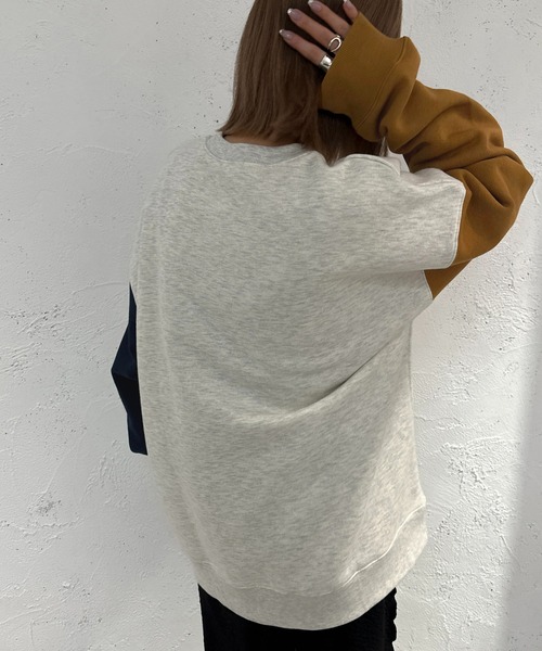 apres jour mignon(アプレジュールミニョン)の「袖配色スウェット【ZOZOTOWN限定アイテム】(スウェット・レディース・ベージュ系その他/ナチュラル/アイボリー・X-LARGE/フリー)」の14枚目の写真