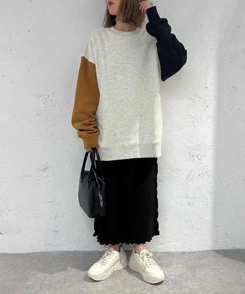 apres jour mignon(アプレジュールミニョン)の「袖配色スウェット【ZOZOTOWN限定アイテム】(スウェット・レディース・ベージュ系その他/ナチュラル/アイボリー・X-LARGE/フリー)」の16枚目の写真