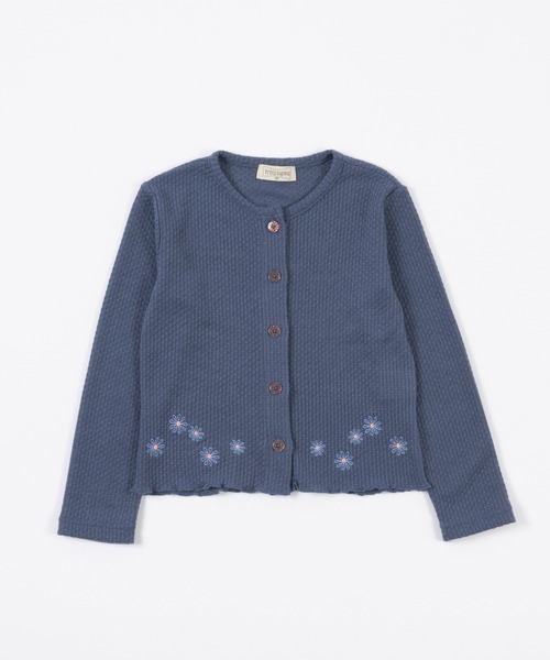 trois lapins kp（トロワラパンケーピー）の「お花刺しゅう ジャガードカーディガン(110～160)（カーディガン/ボレロ・キッズ・ブルー系その他/キナリ・130cm/160cm/140cm/120cm/110cm/150cm）」の10枚目の写真