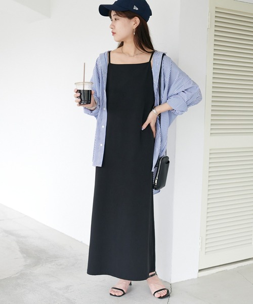 DISCOAT（ディスコート）の「マキシキャミワンピース（ワンピース・レディース・アイボリー/ブラック・FREE）」の2枚目の写真