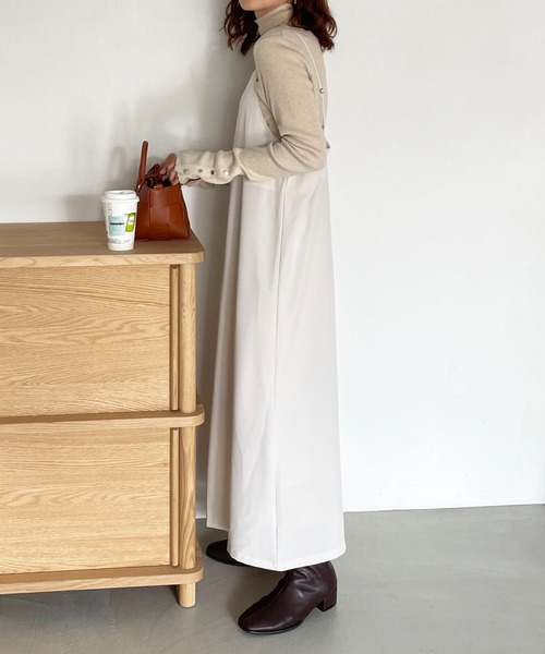 DISCOAT（ディスコート）の「マキシキャミワンピース（ワンピース・レディース・アイボリー/ブラック・FREE）」の6枚目の写真