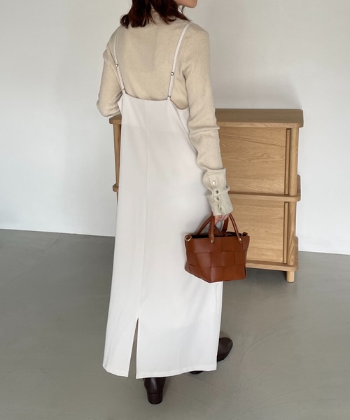 DISCOAT（ディスコート）の「マキシキャミワンピース（ワンピース・レディース・アイボリー/ブラック・FREE）」の7枚目の写真