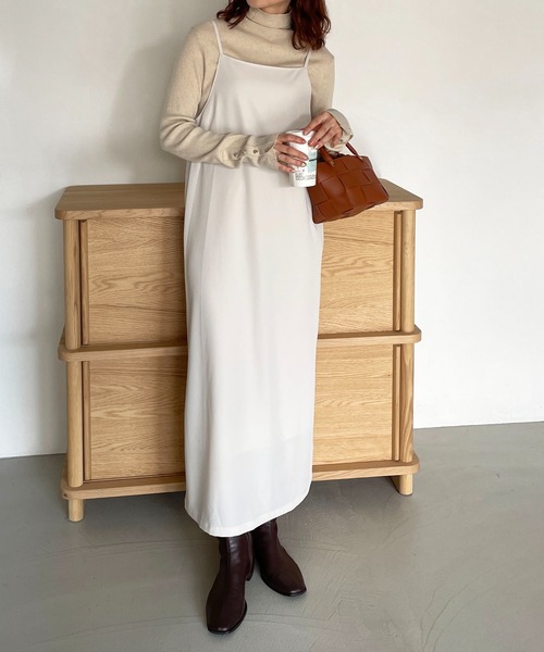 DISCOAT（ディスコート）の「マキシキャミワンピース（ワンピース・レディース・アイボリー/ブラック・FREE）」の5枚目の写真