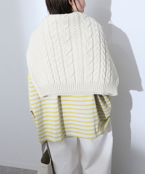 SLOBE IENA（スローブイエナ）の「【LE MINOR/ルミノア】SLOBE別注 ビッグボーダーカットソー（Tシャツ/カットソー・レディース・グリーン/イエロー・FREE）」の19枚目の写真