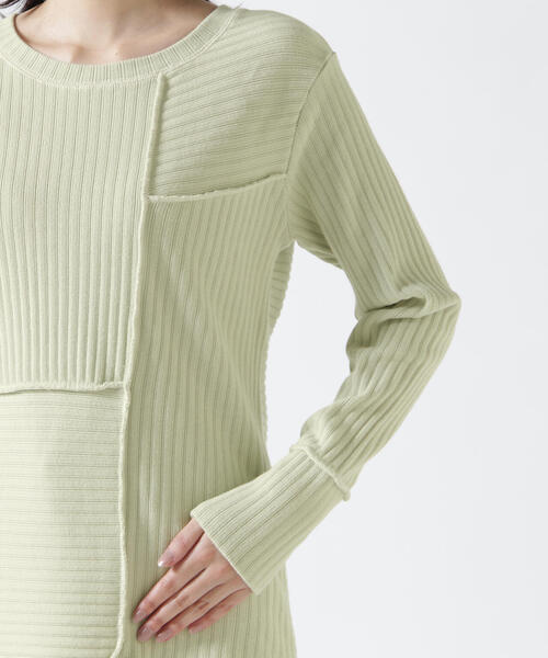 AVIREX（アヴィレックス）の「《直営店限定》RANDOM RIB MILITARY TOPS/ ランダムリブミリタリートップス（Tシャツ/カットソー・レディース・ブラック/ホワイト系2/ミント・M/S）」の18枚目の写真