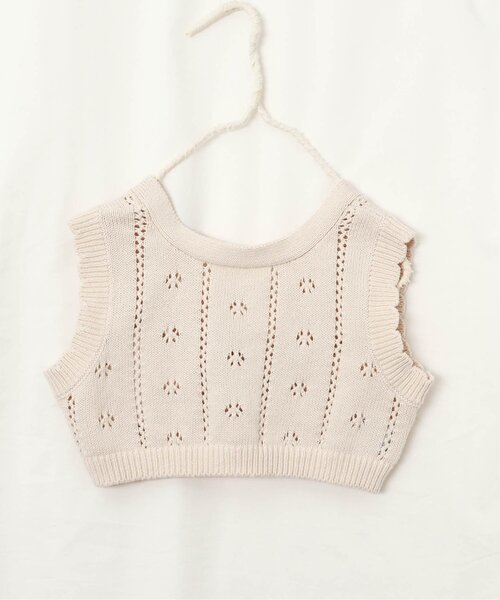 apres les cours（アプレレクール）の「【前後OK】2WAYリボンニットベスト（ニット/セーター・キッズ・イエロー/アイボリー・100/120/140）」の2枚目の写真