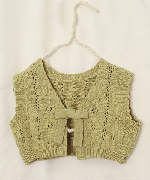 apres les cours（アプレレクール）の「【前後OK】2WAYリボンニットベスト（ニット/セーター・キッズ・イエロー/アイボリー・100/120/140）」の7枚目の写真