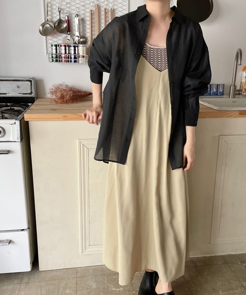 LOWRYS FARM（ローリーズファーム）の「ボリュームキャミワンピース　184858（ワンピース・レディース・ベージュ/グレー/ブラック・FREE）」の13枚目の写真