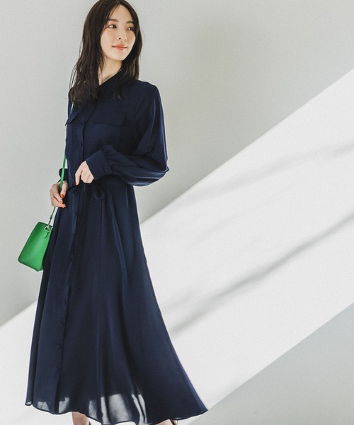 Andemiu(アンデミュウ)の「【WEB限定】フロントボタンナローワンピース187963(ワンピース・レディース・ネイビー/グリーン/ラベンダー/ライトグリーン/ブルー系その他/グレー・FREE)」の4枚目の写真