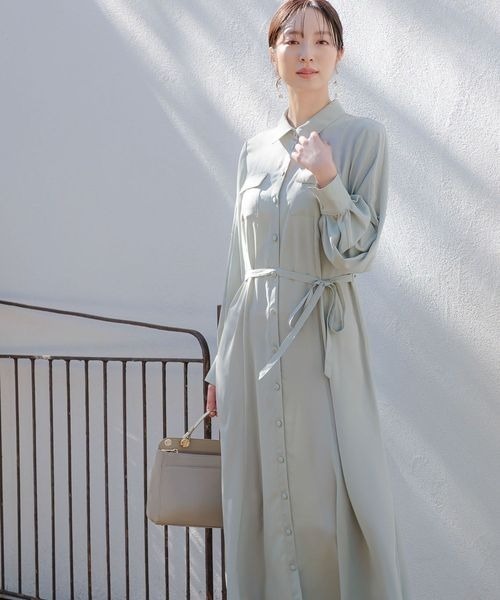 Andemiu(アンデミュウ)の「【WEB限定】フロントボタンナローワンピース187963(ワンピース・レディース・ネイビー/グリーン/ラベンダー/ライトグリーン/ブルー系その他/グレー・FREE)」の16枚目の写真