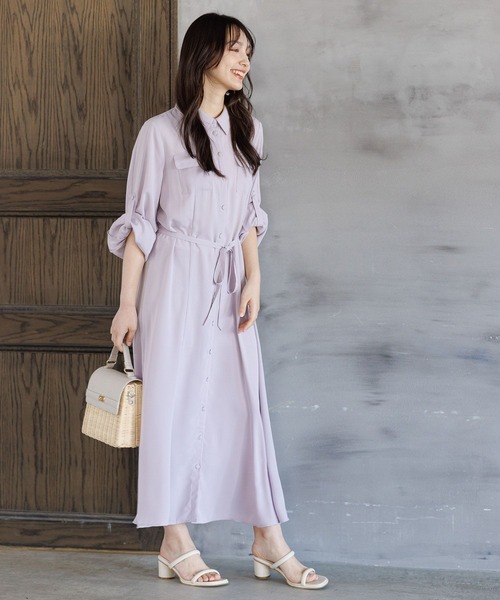 Andemiu(アンデミュウ)の「【WEB限定】フロントボタンナローワンピース187963(ワンピース・レディース・ネイビー/グリーン/ラベンダー/ライトグリーン/ブルー系その他/グレー・FREE)」の22枚目の写真