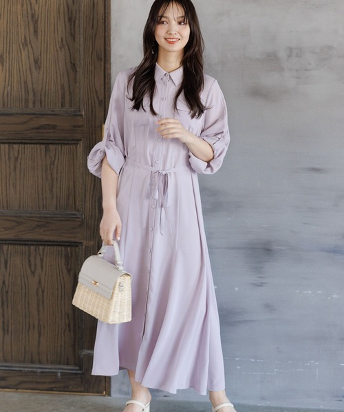 Andemiu(アンデミュウ)の「【WEB限定】フロントボタンナローワンピース187963(ワンピース・レディース・ネイビー/グリーン/ラベンダー/ライトグリーン/ブルー系その他/グレー・FREE)」の21枚目の写真