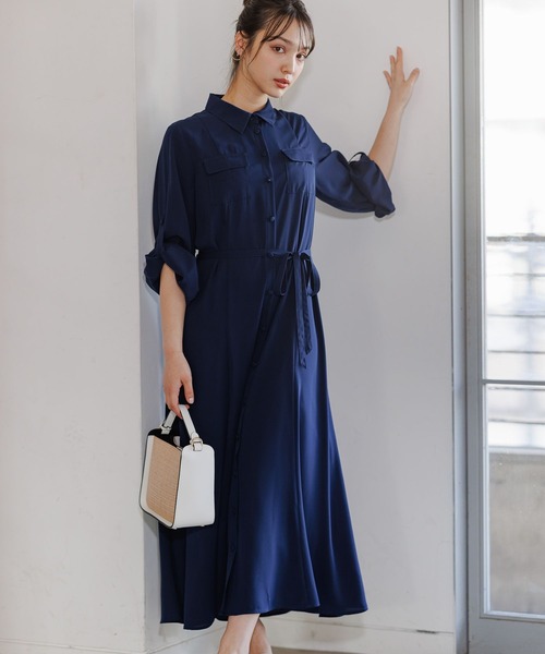 Andemiu(アンデミュウ)の「【WEB限定】フロントボタンナローワンピース187963(ワンピース・レディース・ネイビー/グリーン/ラベンダー/ライトグリーン/ブルー系その他/グレー・FREE)」の8枚目の写真