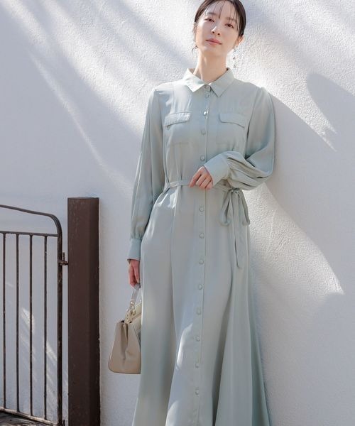 Andemiu(アンデミュウ)の「【WEB限定】フロントボタンナローワンピース187963(ワンピース・レディース・ネイビー/グリーン/ラベンダー/ライトグリーン/ブルー系その他/グレー・FREE)」の9枚目の写真