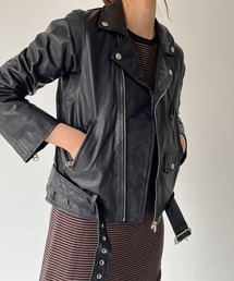 CANAL JEAN | NAF(ナフ) vintage風レザーライダースジャケット(ライダースジャケット)