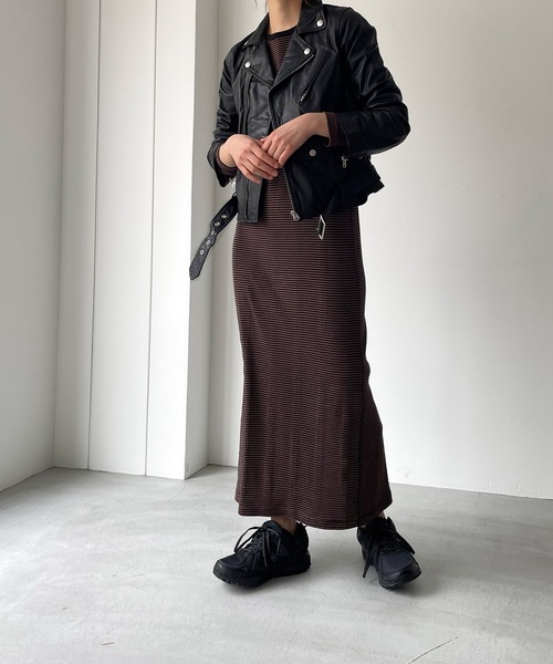 CANAL JEAN（キャナルジーン）の「NAF(ナフ) vintage風レザーライダースジャケット（ライダースジャケット・レディース・ブラック・36）」の5枚目の写真