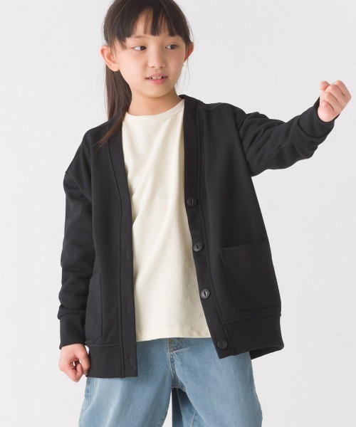 OMNES（オムネス）の「キッズ裏毛Vネックカーディガン（カーディガン/ボレロ・キッズ・ブルー/アイボリー/ブラック/ラベンダー・120/100/130/110/140/80/90）」の9枚目の写真