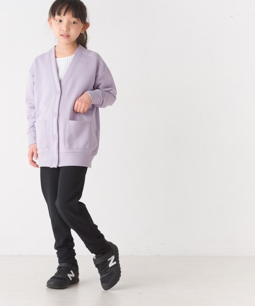 OMNES（オムネス）の「キッズ裏毛Vネックカーディガン（カーディガン/ボレロ・キッズ・ブルー/アイボリー/ブラック/ラベンダー・120/100/130/110/140/80/90）」の7枚目の写真