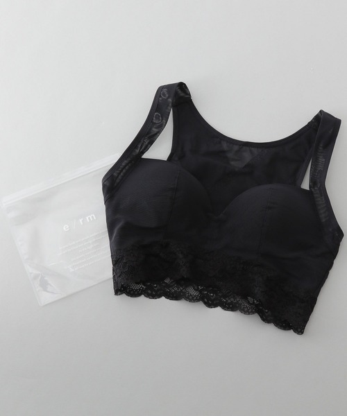 A part by（アパートバイ）の「【e/rm×HAKUTORIKO】ノンワイヤーサポートブラ（ブラジャー・レディース・ブラック・MEDIUM/LARGE）」の3枚目の写真