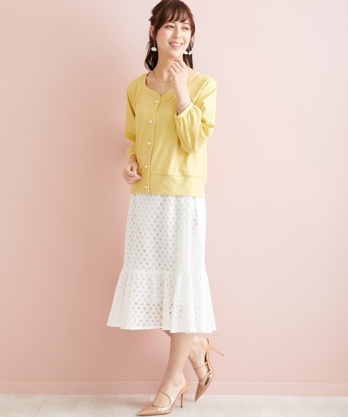 marun(マルン)の「<大きいサイズ> 刺しゅうレースフレアスカート marun(スカート・レディース・オフホワイト/ブラック・3L/LL/5L/L/4L)」の22枚目の写真