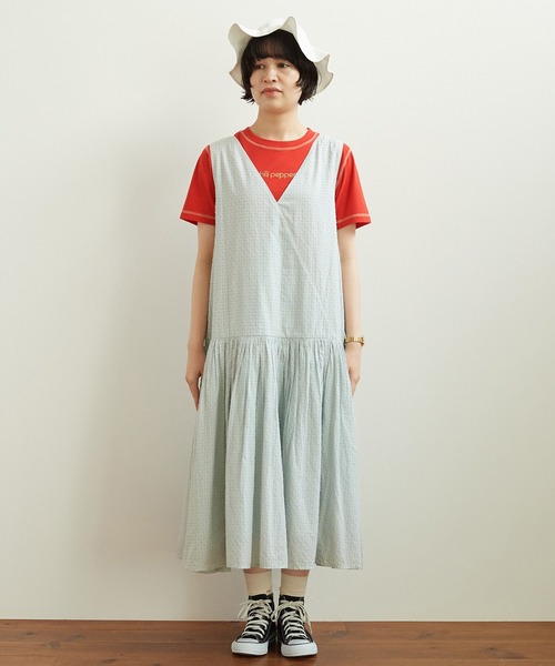 bulle de savon（ビュルデサボン）の「○papillio×gingham ワンピース 