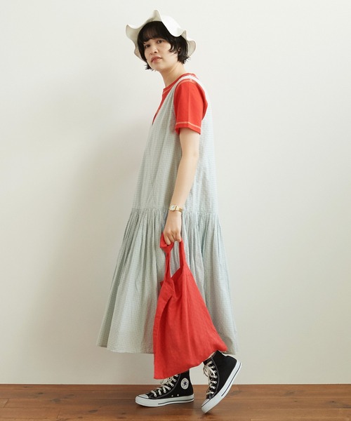 bulle de savon（ビュルデサボン）の「○papillio×gingham ワンピース 