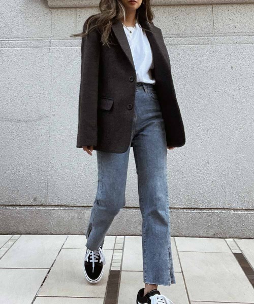 esutoreja（エストレジャ）の「アースカラーカジュアルジャケット（テーラードジャケット・レディース・グレー/カーキ/ベージュ・FREE）」の11枚目の写真