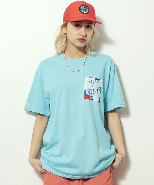 SALT&MUGS(ソルトアンドマグス)の「VINTAGE FABRIC PKT TEE(Tシャツ/カットソー・メンズ・ブルー/オレンジ/ホワイト/イエロー・SMALL/MEDIUM/X-LARGE/LARGE)」の3枚目の写真