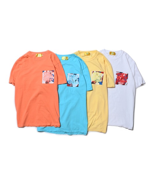 SALT&MUGS(ソルトアンドマグス)の「VINTAGE FABRIC PKT TEE(Tシャツ/カットソー・メンズ・ブルー/オレンジ/ホワイト/イエロー・SMALL/MEDIUM/X-LARGE/LARGE)」の6枚目の写真