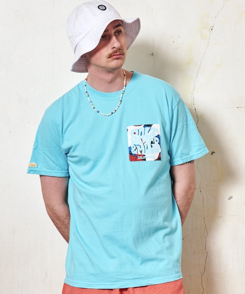 SALT&MUGS(ソルトアンドマグス)の「VINTAGE FABRIC PKT TEE(Tシャツ/カットソー・メンズ・ブルー/オレンジ/ホワイト/イエロー・SMALL/MEDIUM/X-LARGE/LARGE)」の10枚目の写真