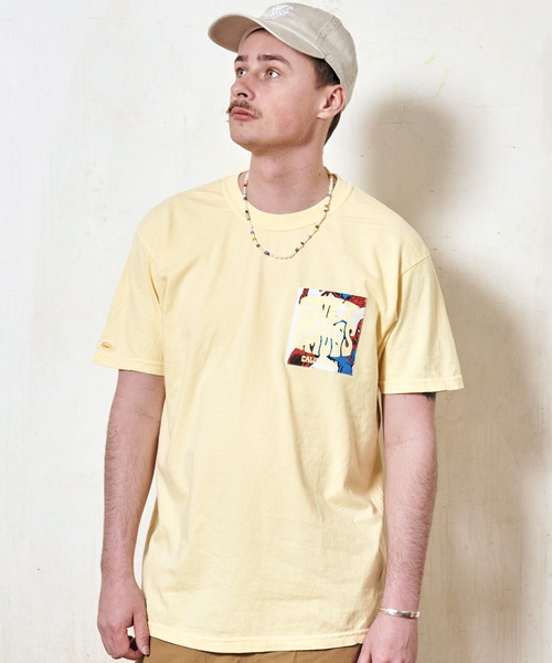 SALT&MUGS(ソルトアンドマグス)の「VINTAGE FABRIC PKT TEE(Tシャツ/カットソー・メンズ・ブルー/オレンジ/ホワイト/イエロー・SMALL/MEDIUM/X-LARGE/LARGE)」の12枚目の写真
