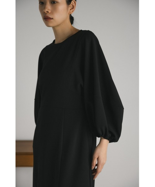 ランタンスリーブジャージーワンピース