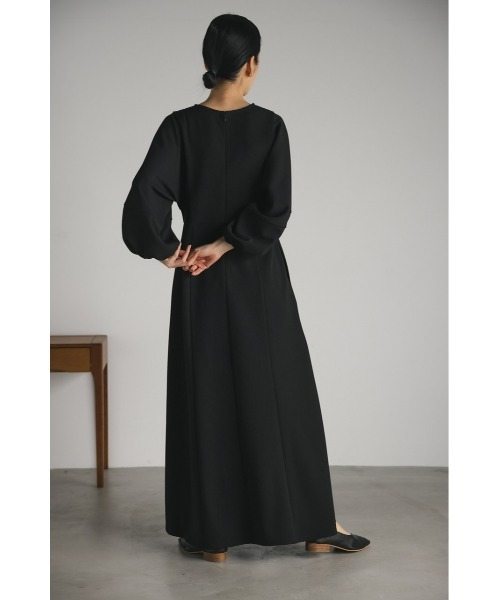 ランタンスリーブジャージーワンピース