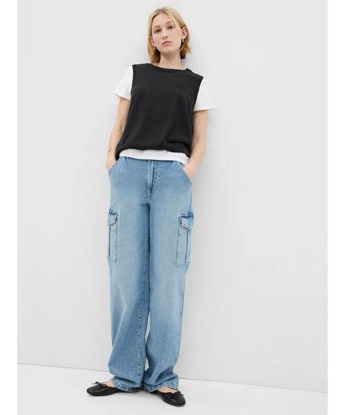 GAP（ギャップ）の「リネンブレンドノースリーブニット（ニット/セーター・レディース・コーラル/その他/ブラック系その他・L/XL/M/S/XS/XXS）」の2枚目の写真