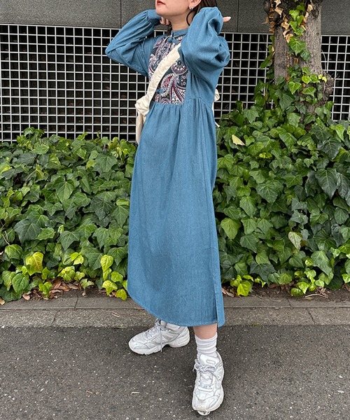 kutir（クティール）の「デニムゴブランチャイナワンピース