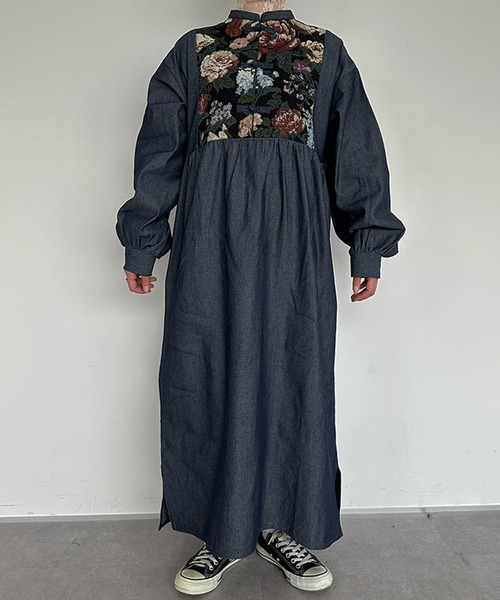kutir（クティール）の「デニムゴブランチャイナワンピース