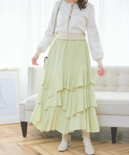 WILLSELECTION（ウィルセレクション）の「ティアードロングスカート（スカート・レディース・ピンク/グリーン/ブラック・MEDIUM）」の11枚目の写真